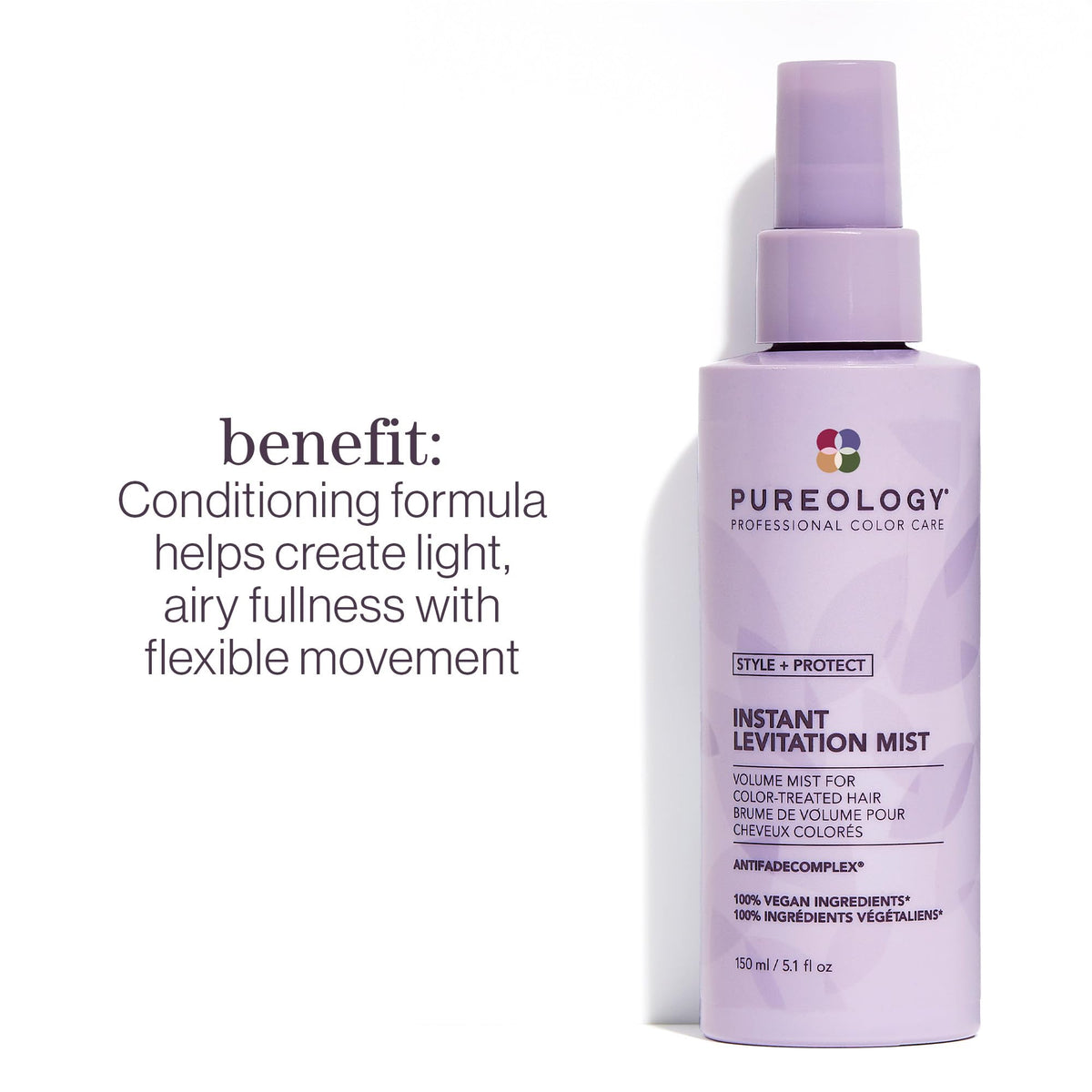 Close-up of Pureology nozzle releasing fine mist for even application