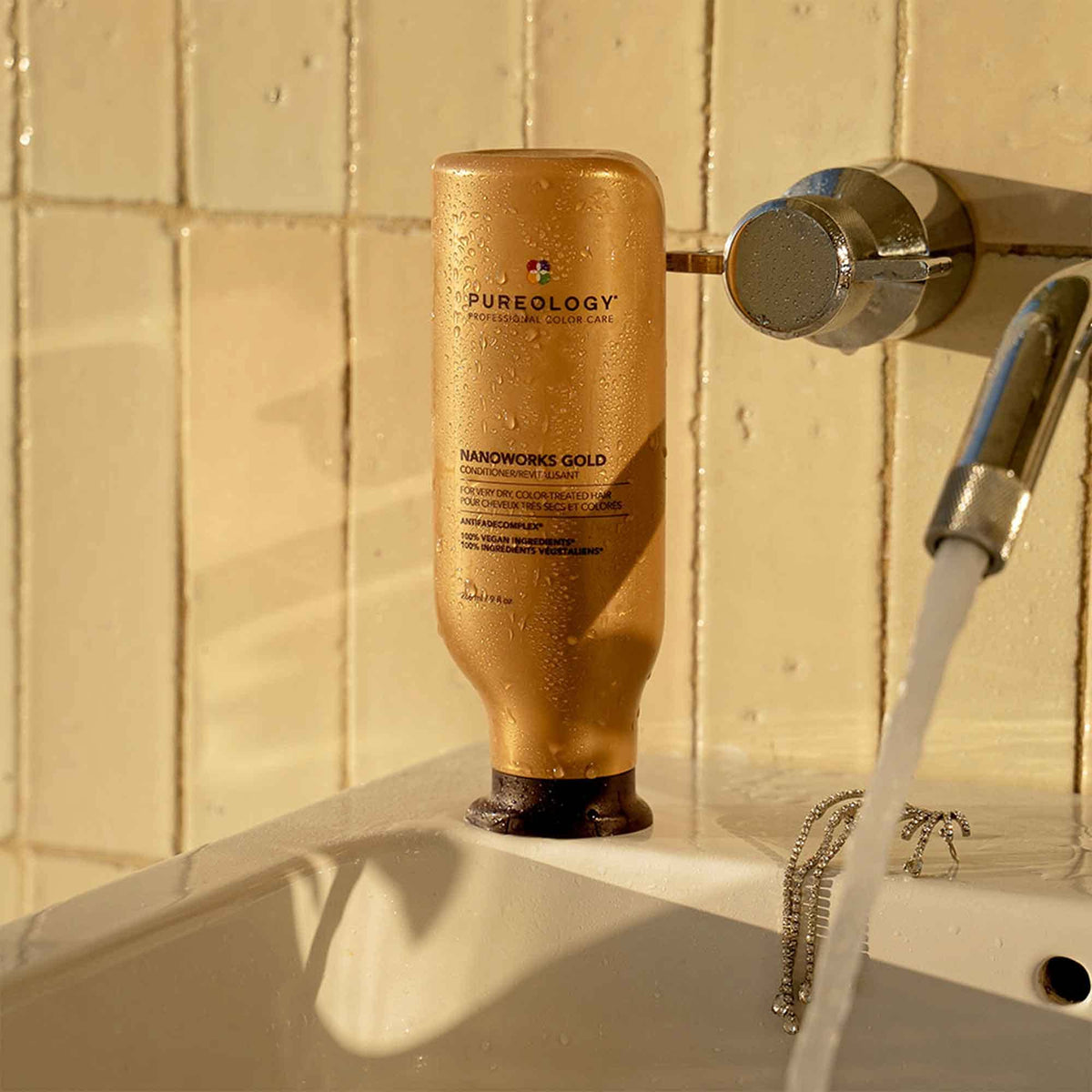 Pureology Nanoworks Gold before and after ends comparison for strength