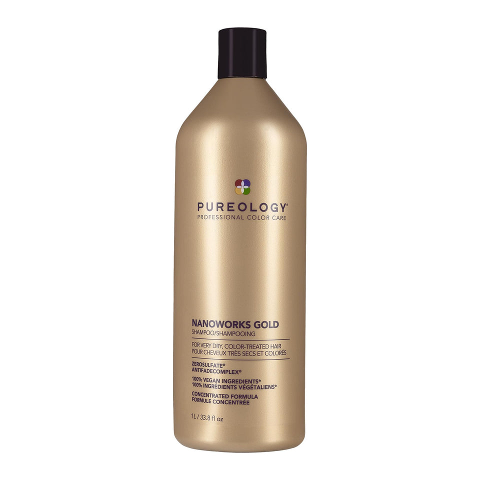 Pureology bottle front packaging showing label and benefits