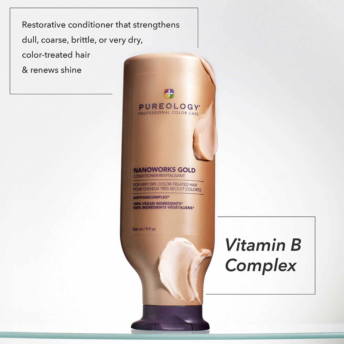 Pureology Nanoworks Gold pump detail for easy, controlled dispensing