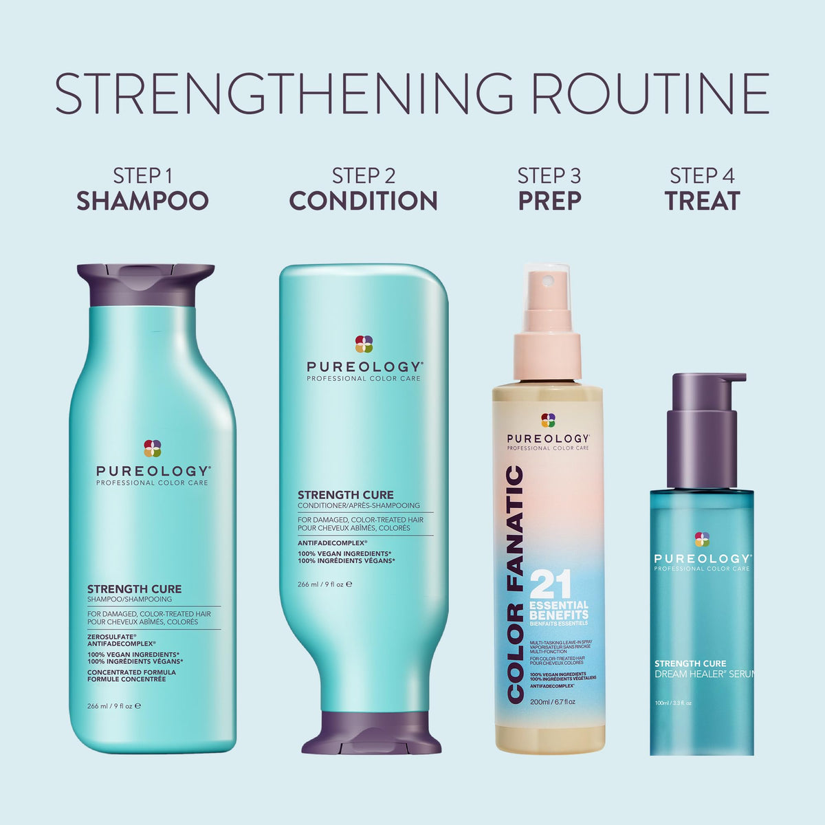Pureology packaging close-up of logo conveying professional quality