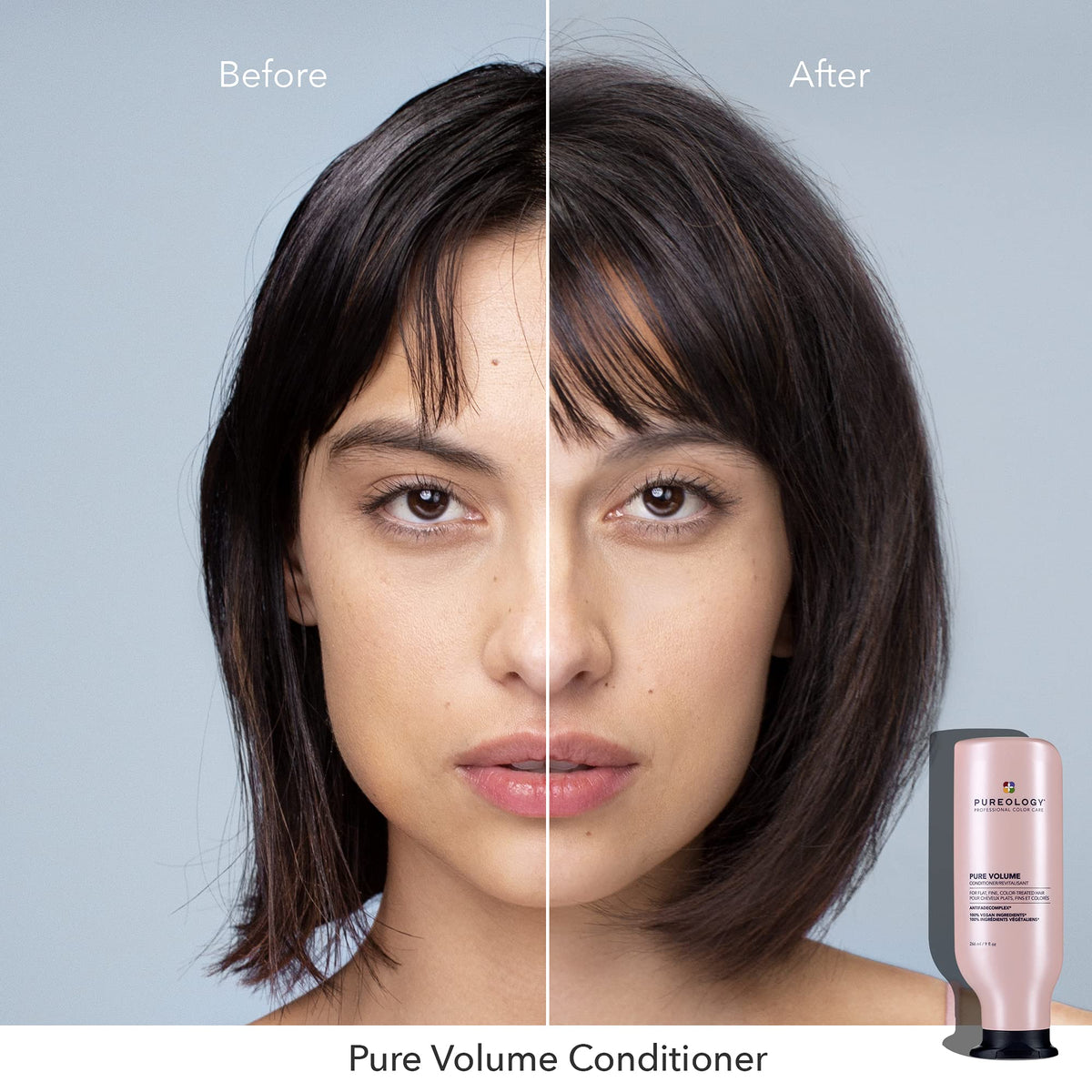 Pureology close-up wheat protein ingredient emphasizing volume-supporting benefits