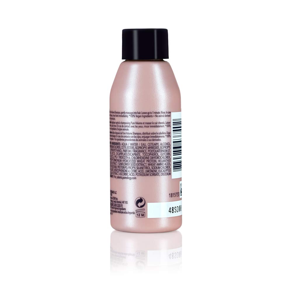 Pureology swatch on a hair strand illustrating subtle coating for lift and natural movement