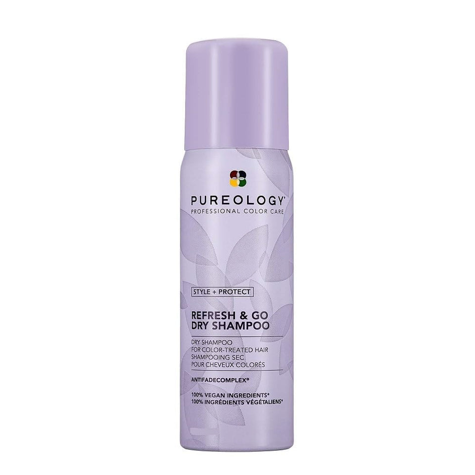 Pureology front packaging shows product and size, highlighting travel convenience