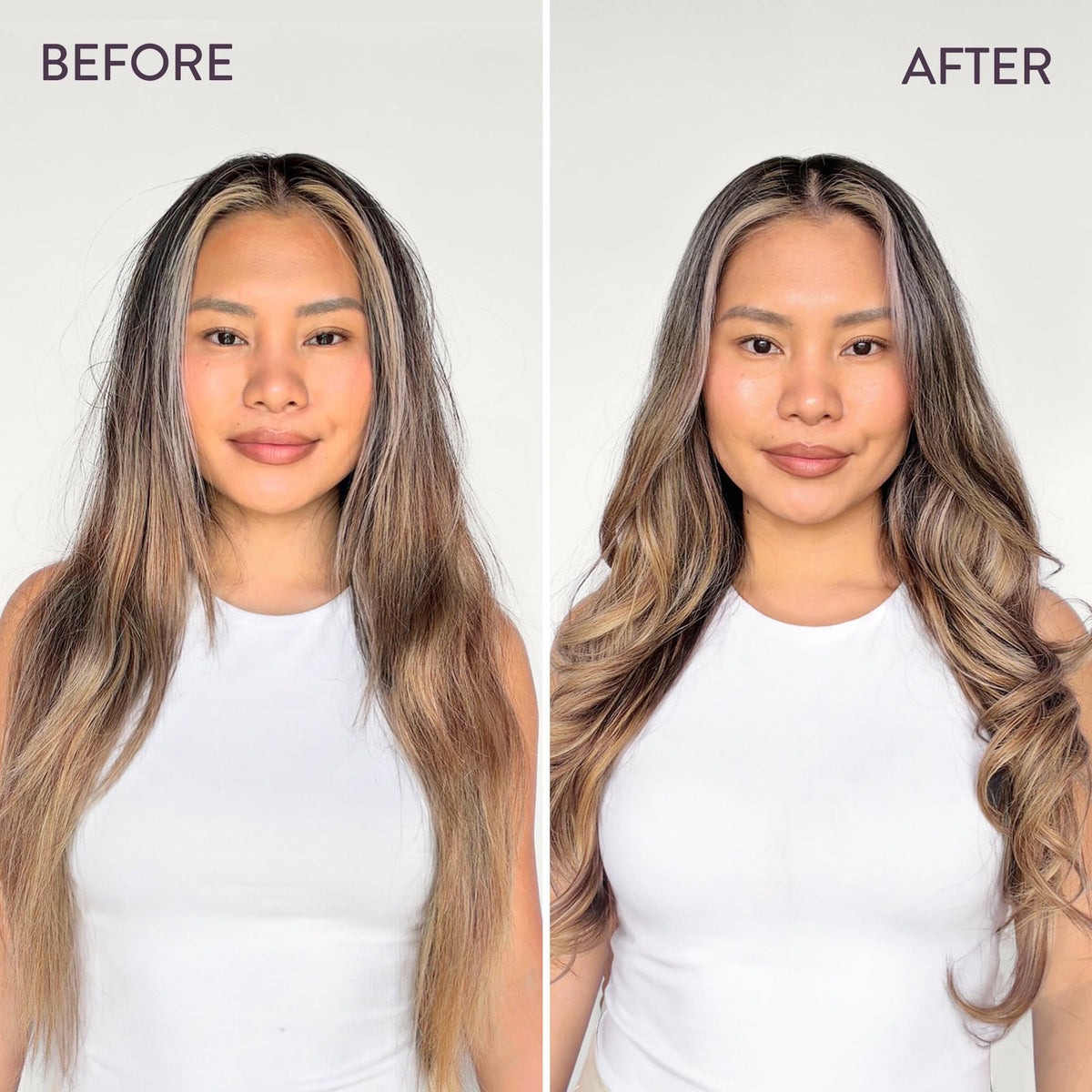 Pureology spray being used before blowdry to speed styling