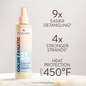 Pureology spray nozzle closeup demonstrating easy application benefit