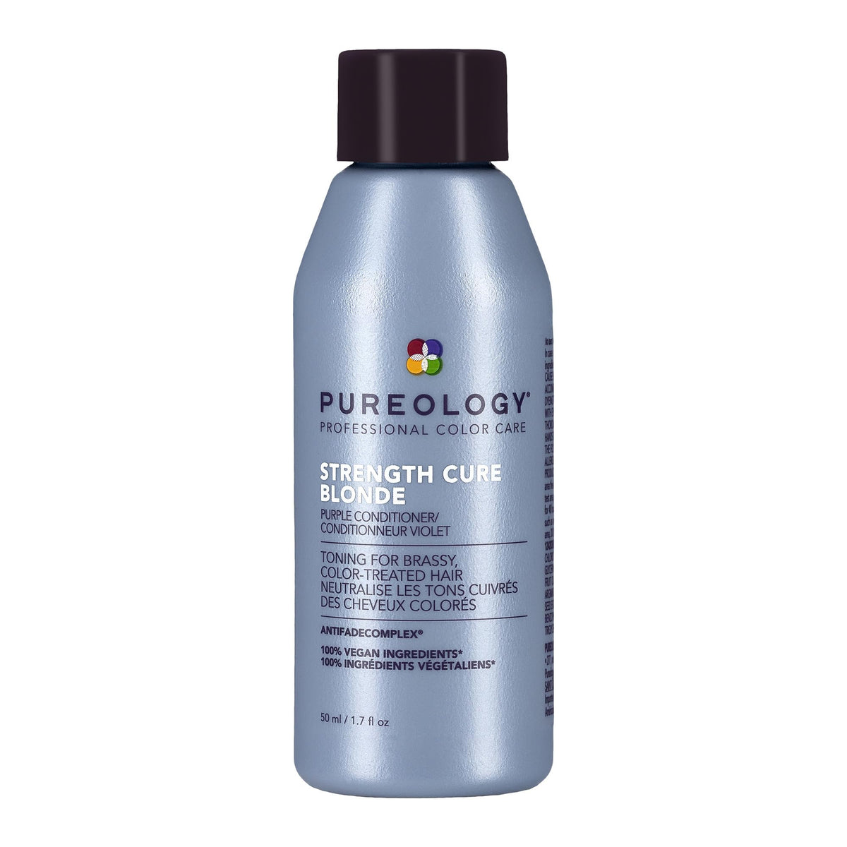 Pureology bottle front view showing label and toning benefits