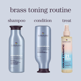 Pureology bottle beside credit card showing compact travel size