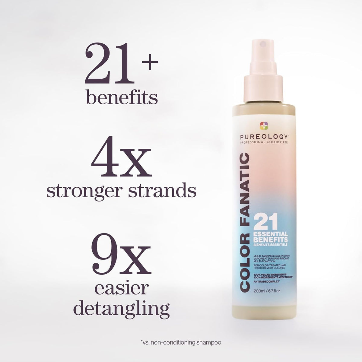 Pureology conditioner creamy texture close-up demonstrating smoothing effect