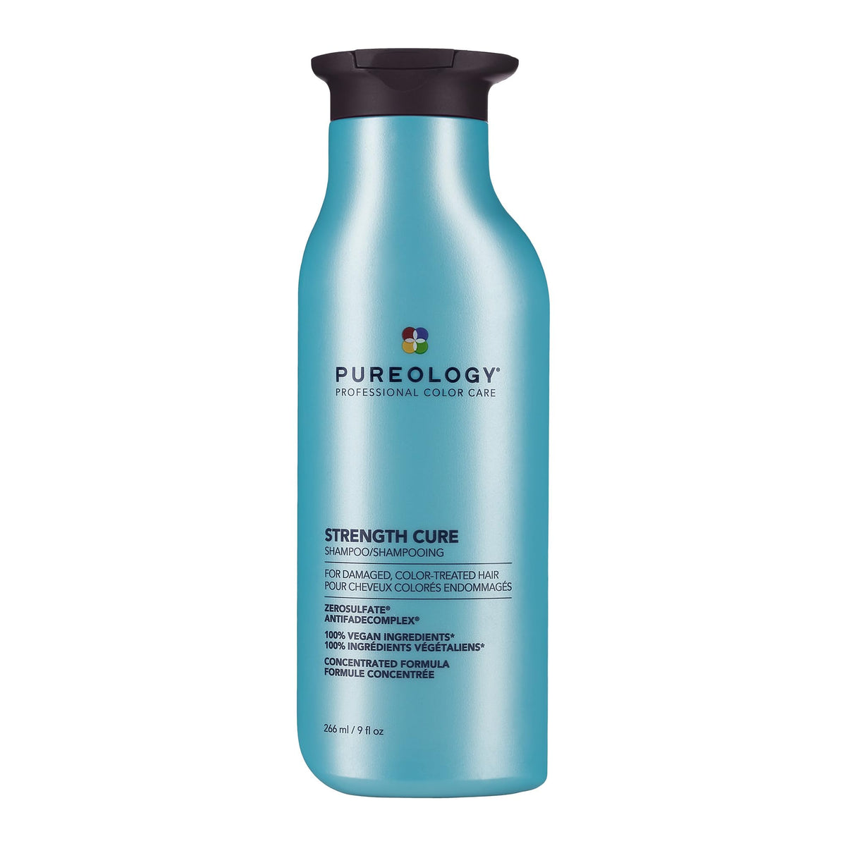 Pureology Strength Cure front bottle showing product and benefit