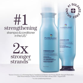 Pureology shampoo pump close-up highlighting sulfate-free cleansing benefit