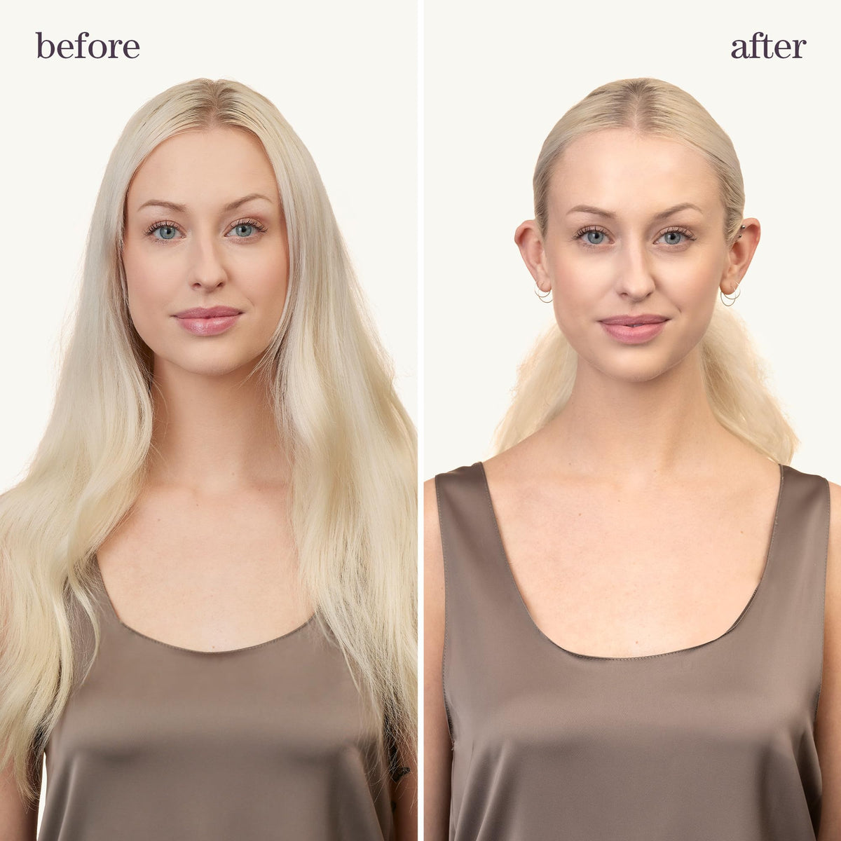 Pureology closeup on hair texture showing natural body and soft shine