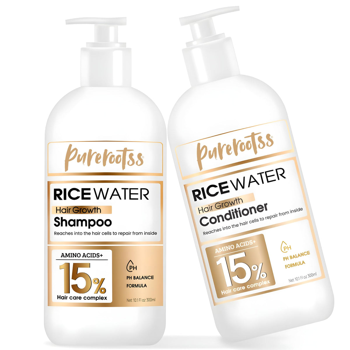 PureRootss front pair packaging showing set and benefit of strengthening hair
