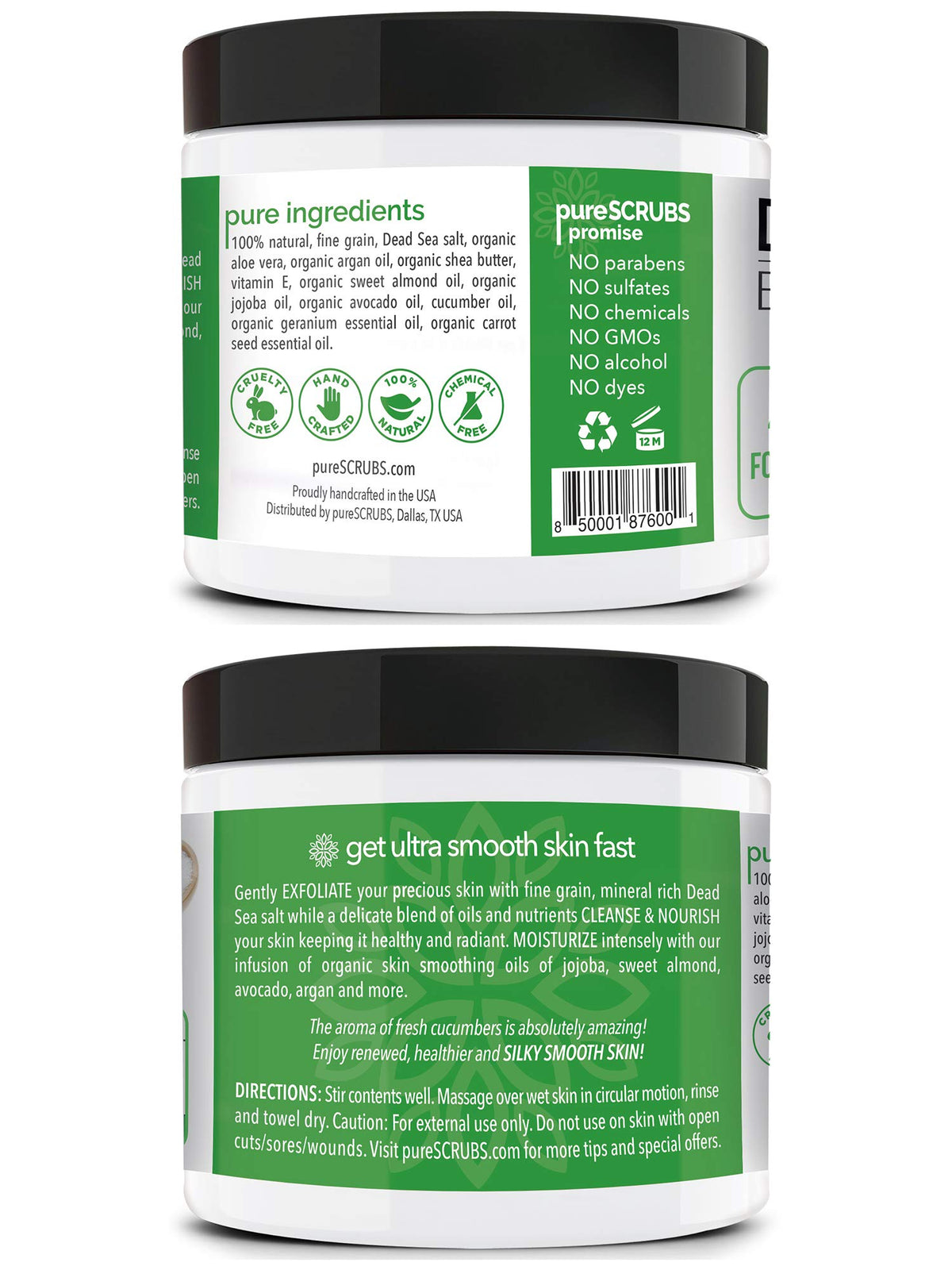pureSCRUBS lifestyle scene in bathroom showing easy at-home spa benefit