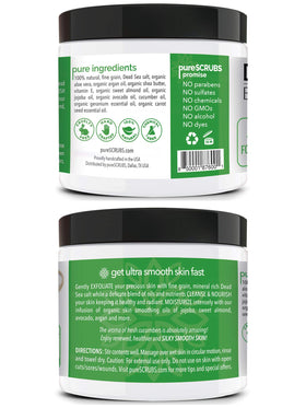 pureSCRUBS lifestyle scene in bathroom showing easy at-home spa benefit