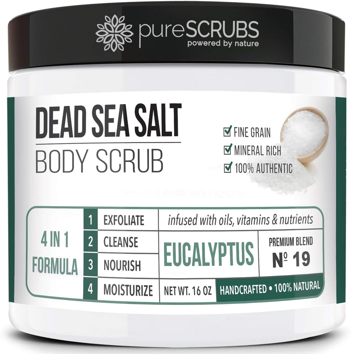 pureSCRUBS front packaging showing jar and accessories for clear gifting benefit