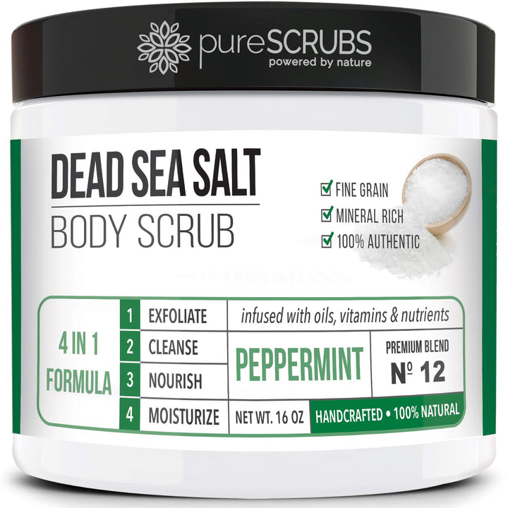 pureSCRUBS jar front view showing product and label for clear identification and trust