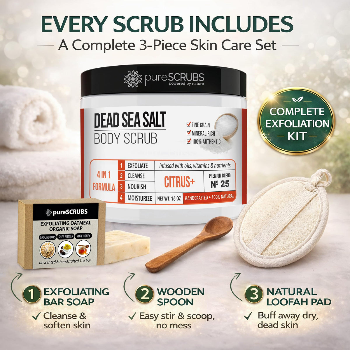 pureSCRUBS oatmeal exfoliating bar soap lathering to soothe skin