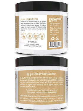 pureSCRUBS scrub applied to arm illustrating immediate smoothing effect