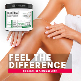 pureSCRUBS salt scrub texture close-up highlighting grain size and gentle exfoliation