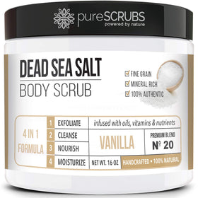 pureSCRUBS jar front showing label and 16oz size for clear product identity