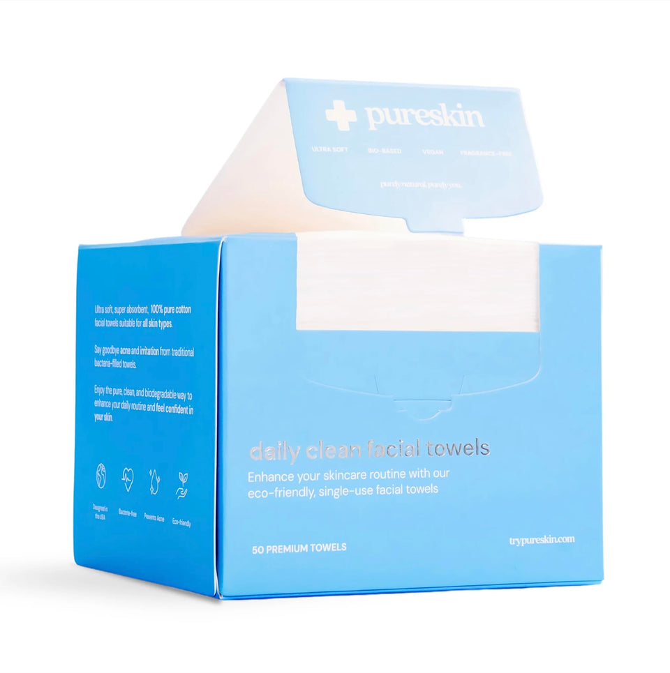 pureskin front packaging showing 50-count box and benefits