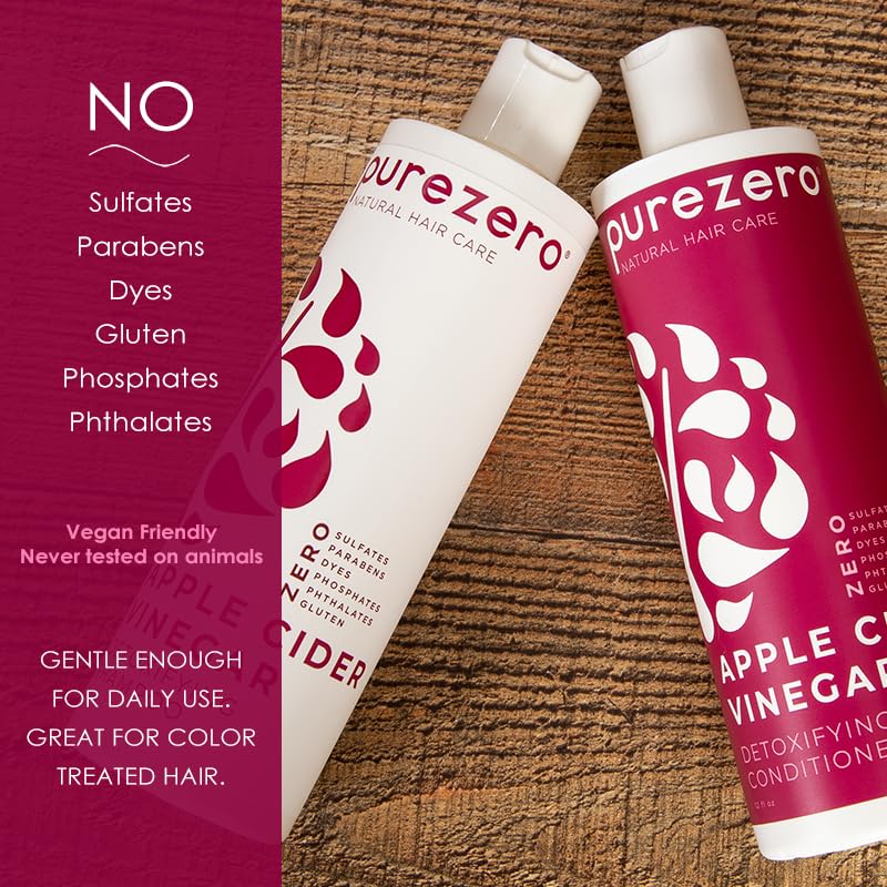 Purezero apple cider vinegar ingredient bottle emphasizing clarifying benefit