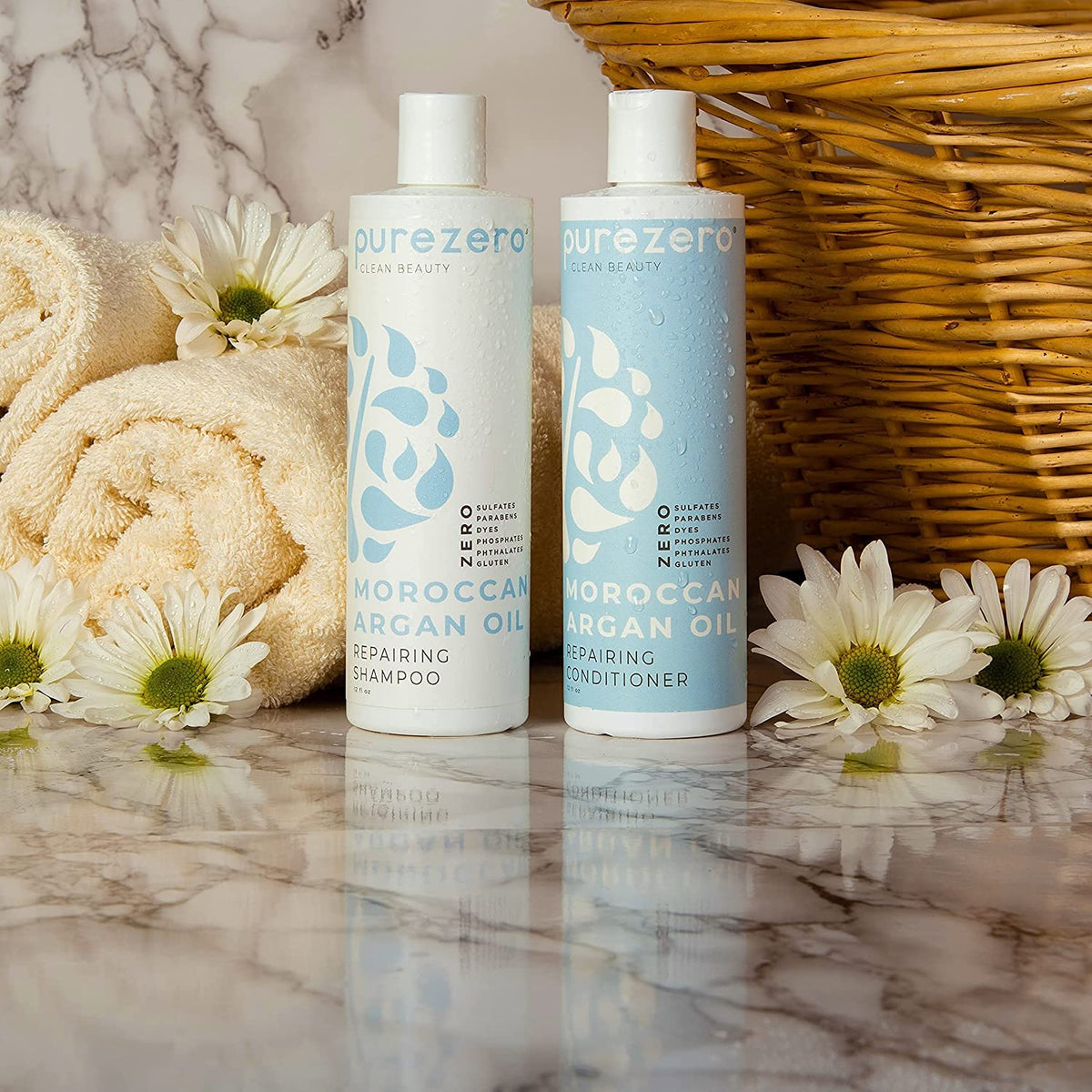 Purezero set displayed in a bathroom to suggest everyday salon-style results