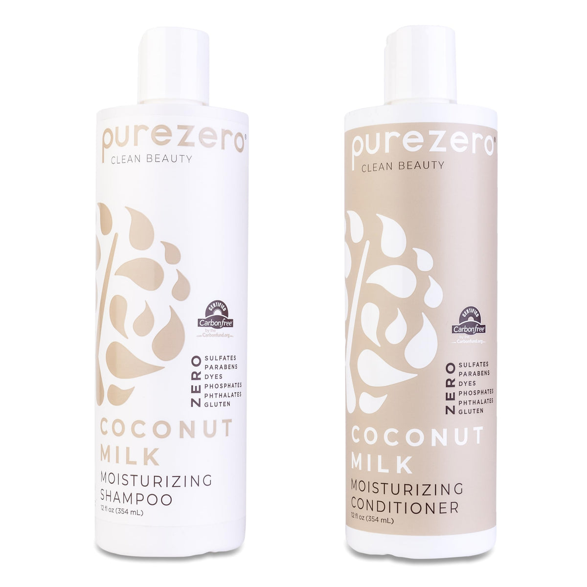 Purezero front packaging showing coconut milk set for intense hydration