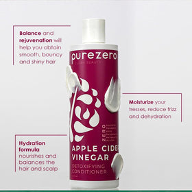 Purezero conditioner close-up highlighting moisturizing formula benefit