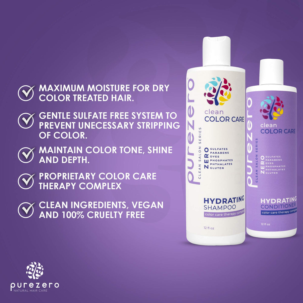 Purezero conditioner creamy rinse detail illustrating detangling and smoothness