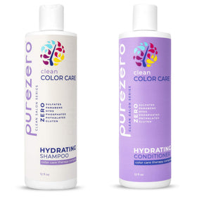 Purezero front packaging duo showing clean bottles and color protection benefit
