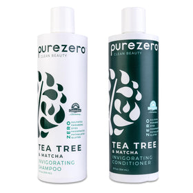 Purezero front packaging showing tea tree and matcha benefits