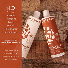 Purezero product in use detangling curly hair to reduce frizz