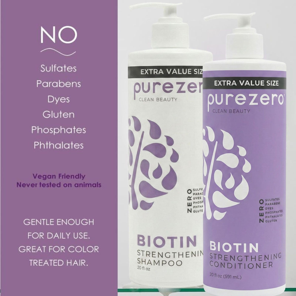 Purezero in-use image applying shampoo to wet hair for effective cleansing