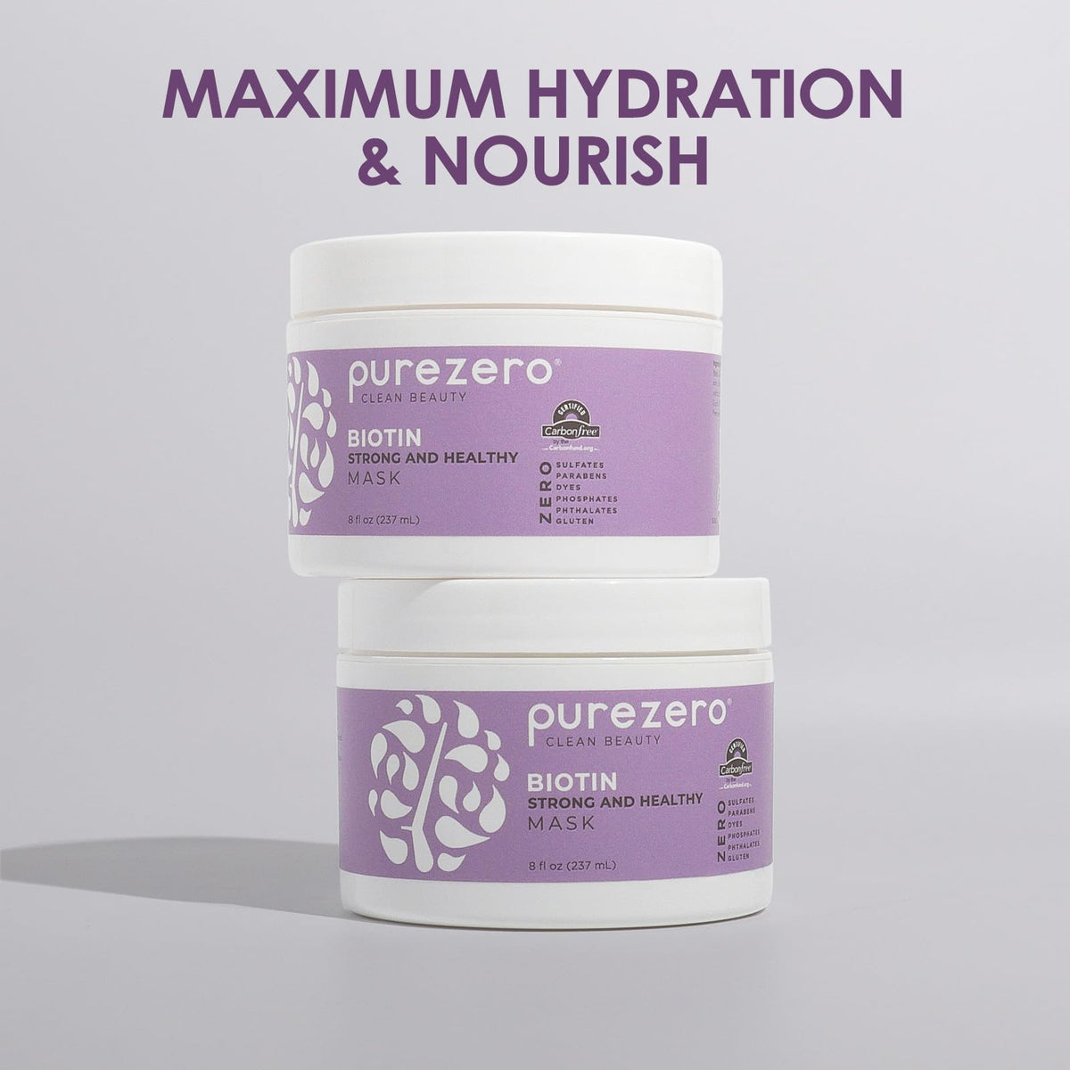 Purezero label ingredients closeup showing biotin and botanical extracts benefit