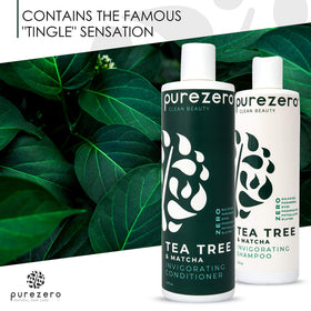 Purezero shampoo lather in hair demonstrating clarifying scalp benefit