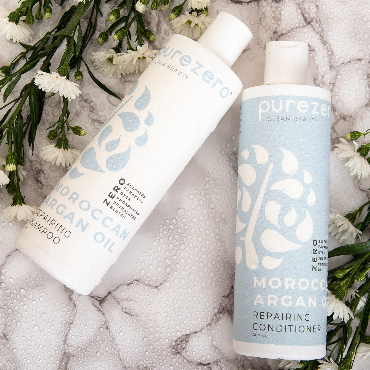 Bathroom shelf styled with Purezero set showing an everyday grooming lifestyle