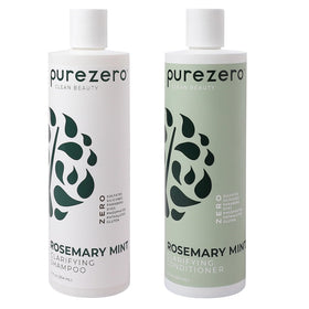 Purezero rosemary mint duo front packaging showing bottles and benefits