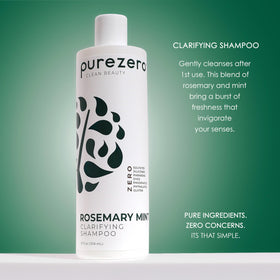 Purezero shampoo pump dispensing clear texture for gentle clarifying