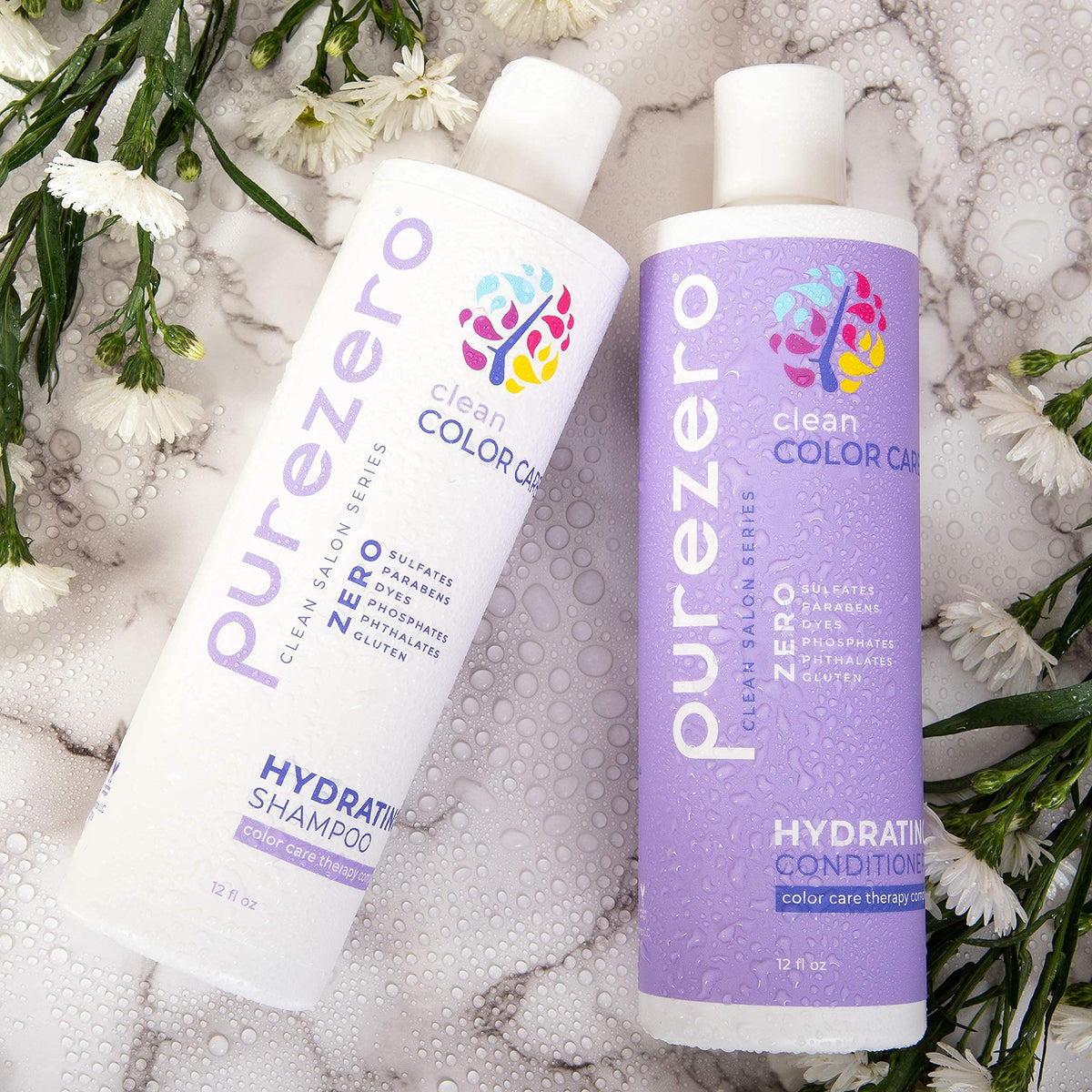 Purezero shampoo texture closeup demonstrating gentle lather and moisture
