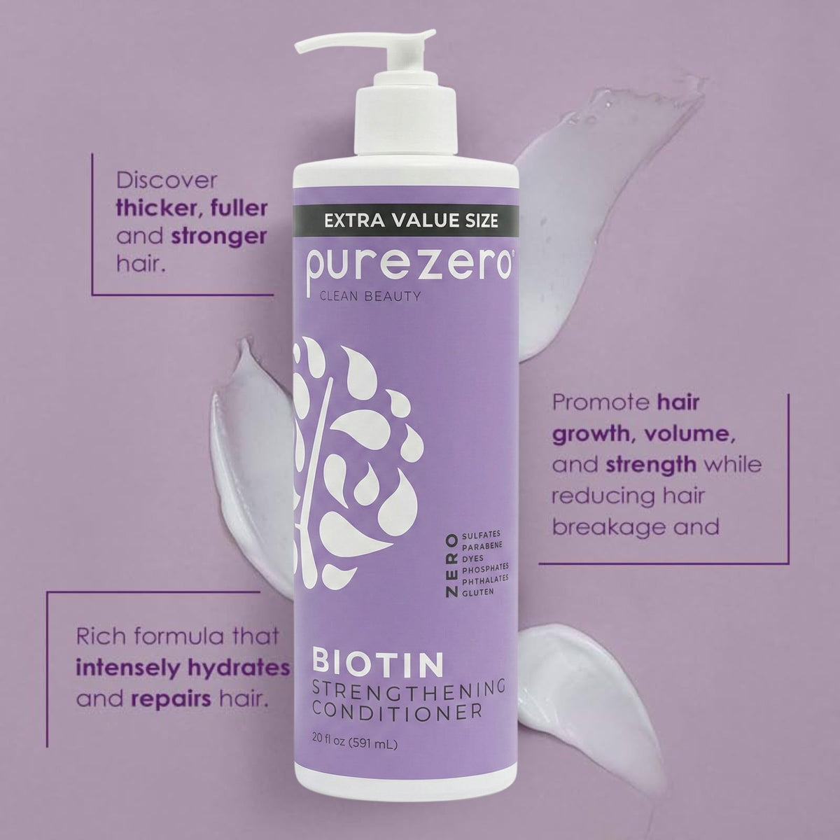 Purezero shampoo foaming texture demonstrating gentle, non-stripping lather
