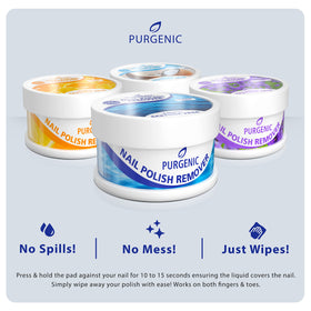 Purgenic pad held in hand illustrating compact size and easy use