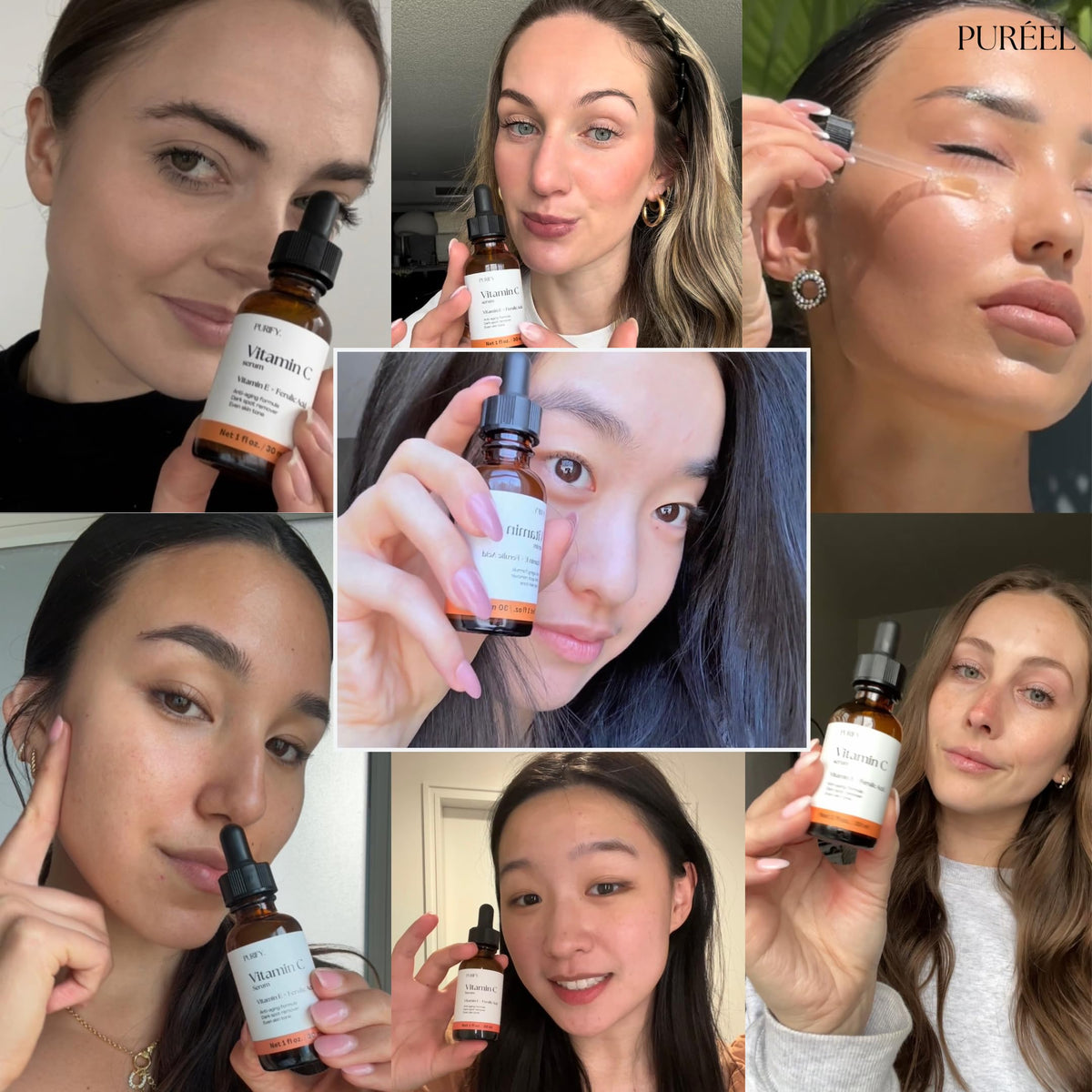 Purify Puréel on a bathroom vanity in daytime routine highlighting layering with SPF