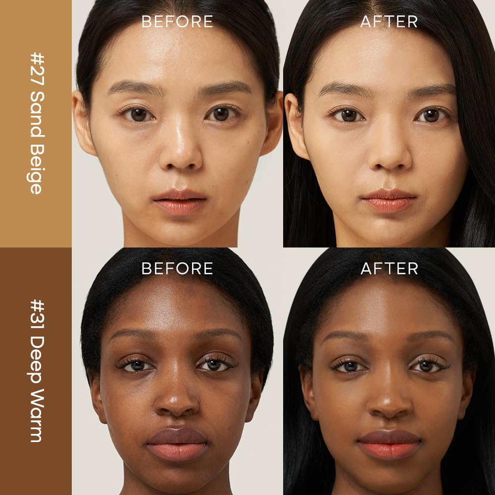 PURITO application demo with fingers showing seamless skin finish
