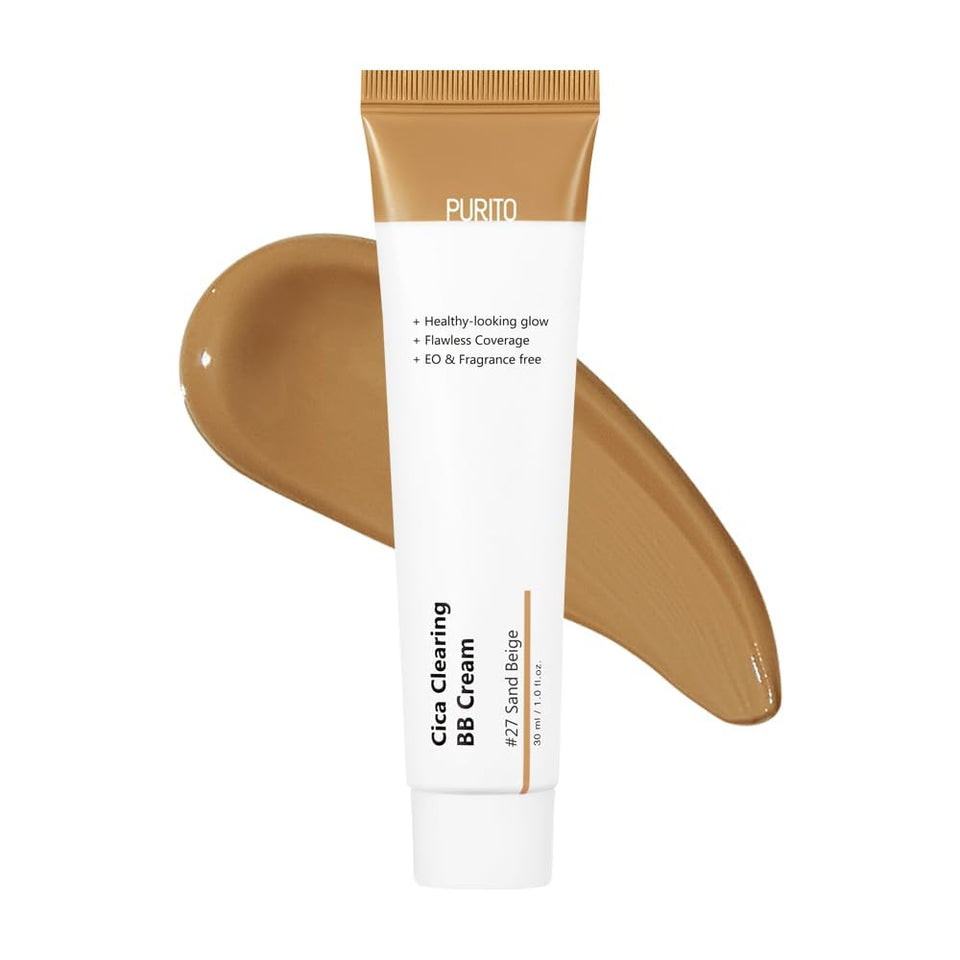 PURITO front tube displaying shade #27 Sand Beige and brand reliability