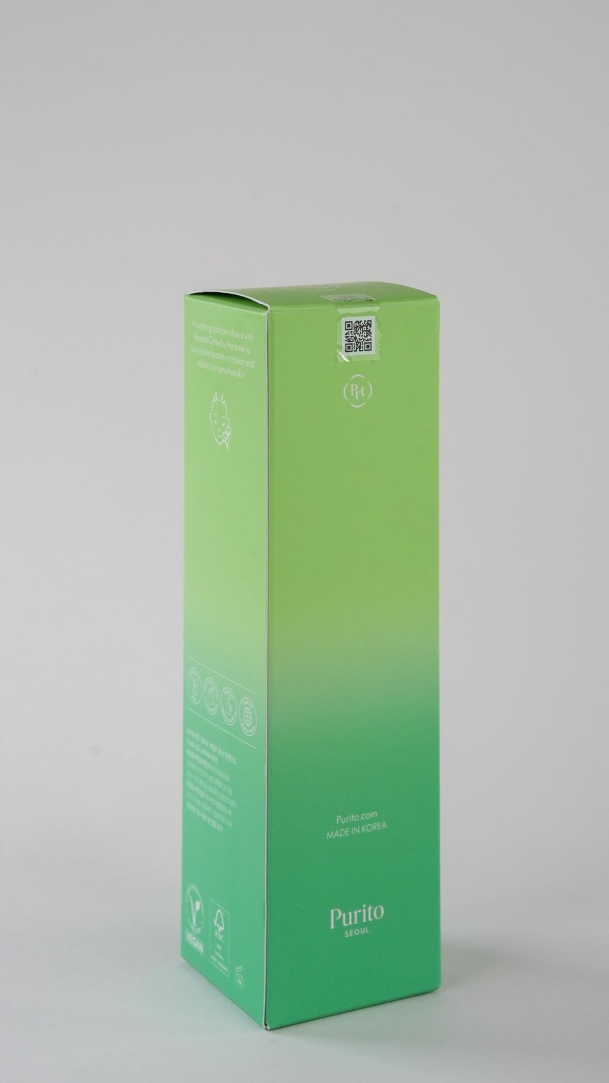 PURITO toner on bathroom vanity in routine setting conveying everyday calm