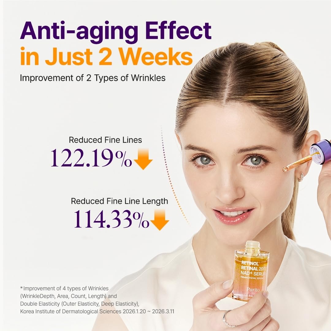 PURITO bottle being shaken to activate bi-phase formula for targeted release benefit