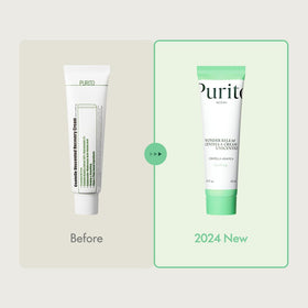 Close-up of PURITO label and ingredient list showing centella-focused formulation benefit