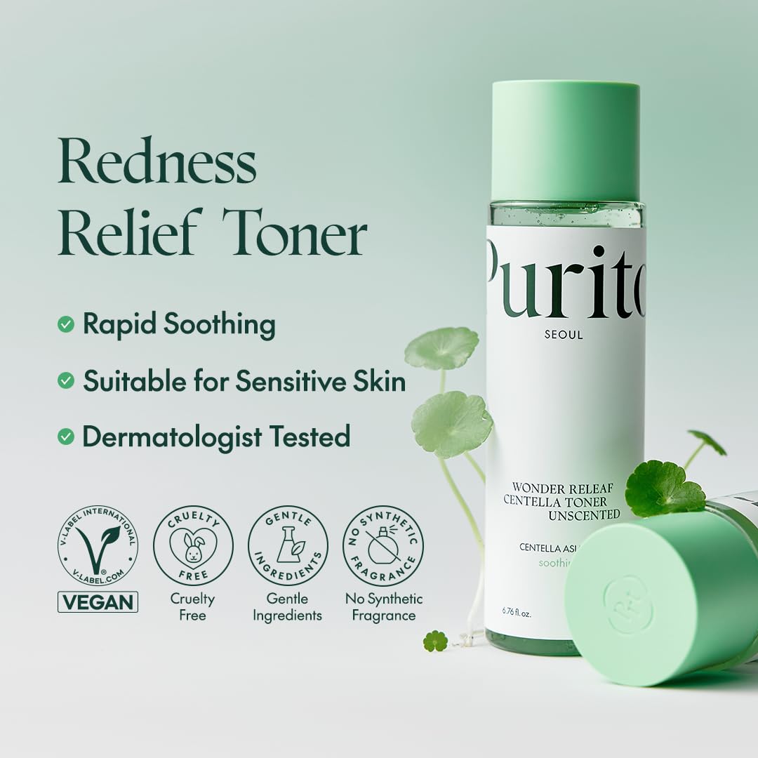 PURITO Centella leaf ingredient shot highlighting calming botanical benefit